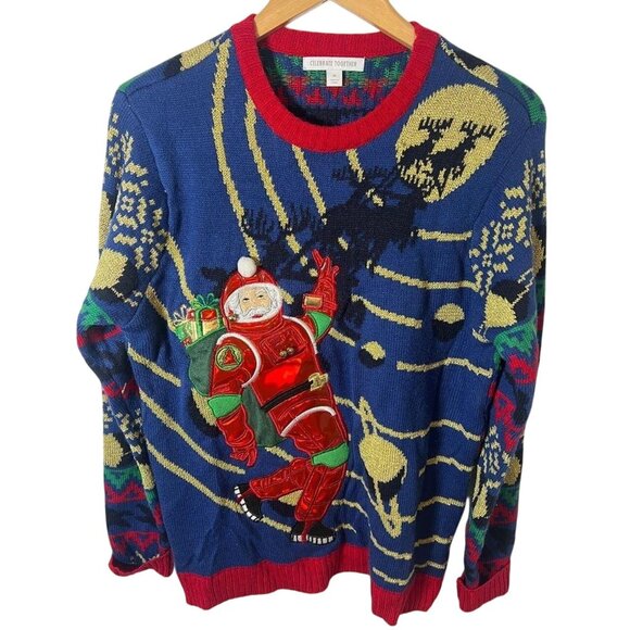 Celebrate Together Other - Fun Ugly Christmas holiday Sweater size M medium Astronaut Santa